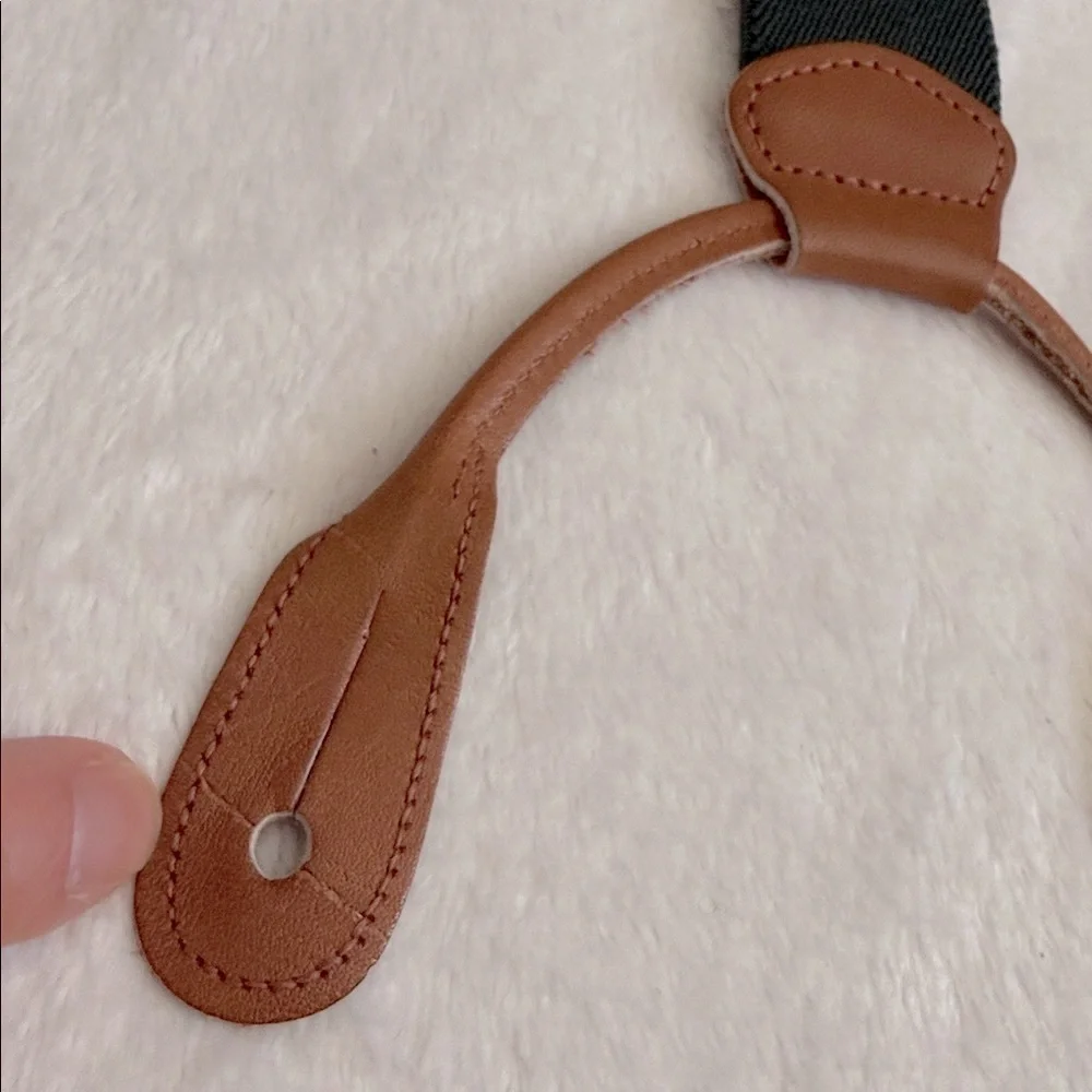 {VTG} Polo Ralph Lauren | 80s 90s Chambray Striped Braces Suspenders Made in USA - Picture 5 of 16
